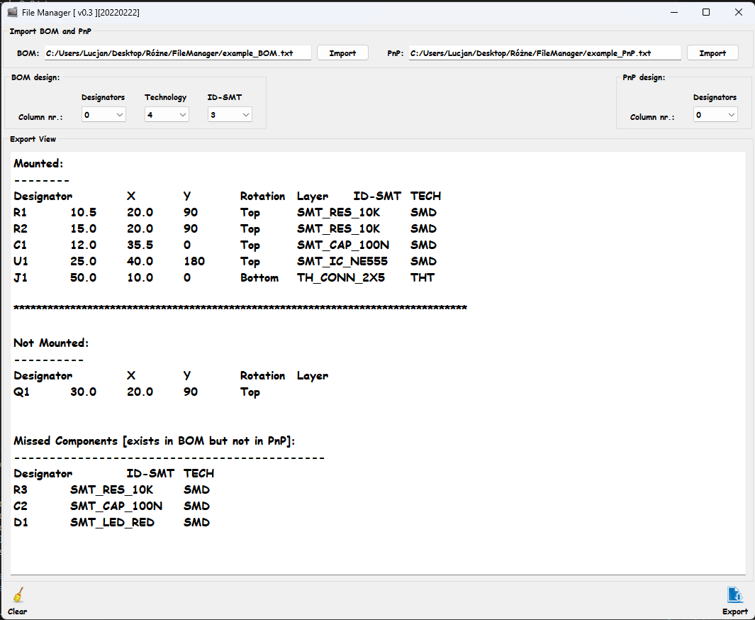 BOM - PnP Parser